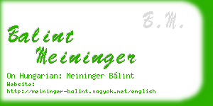 balint meininger business card